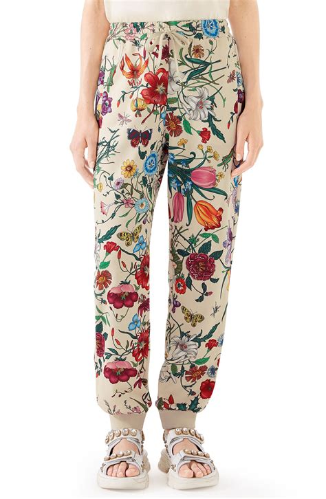 gucci floral print pants